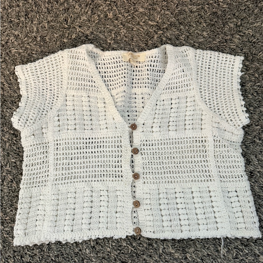 Rebellion White Crochet Top
